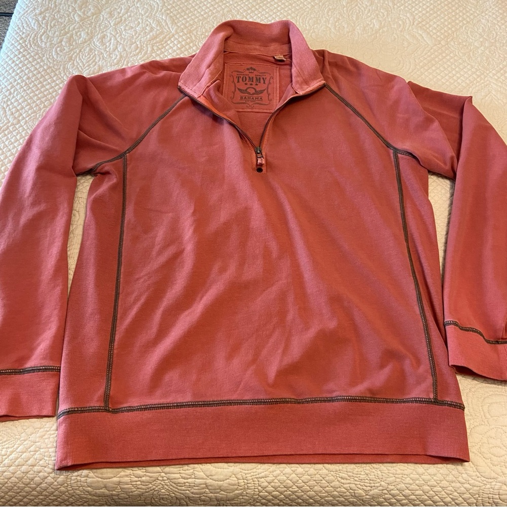 Tommy Bahama Men's Red 1/4 Zip Pullover size Medium